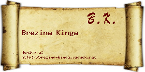 Brezina Kinga névjegykártya